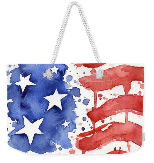 American Flag Watercolor Painting Weekender Tote Bag American Flag Watercolor Painting Weekender Tote Bag