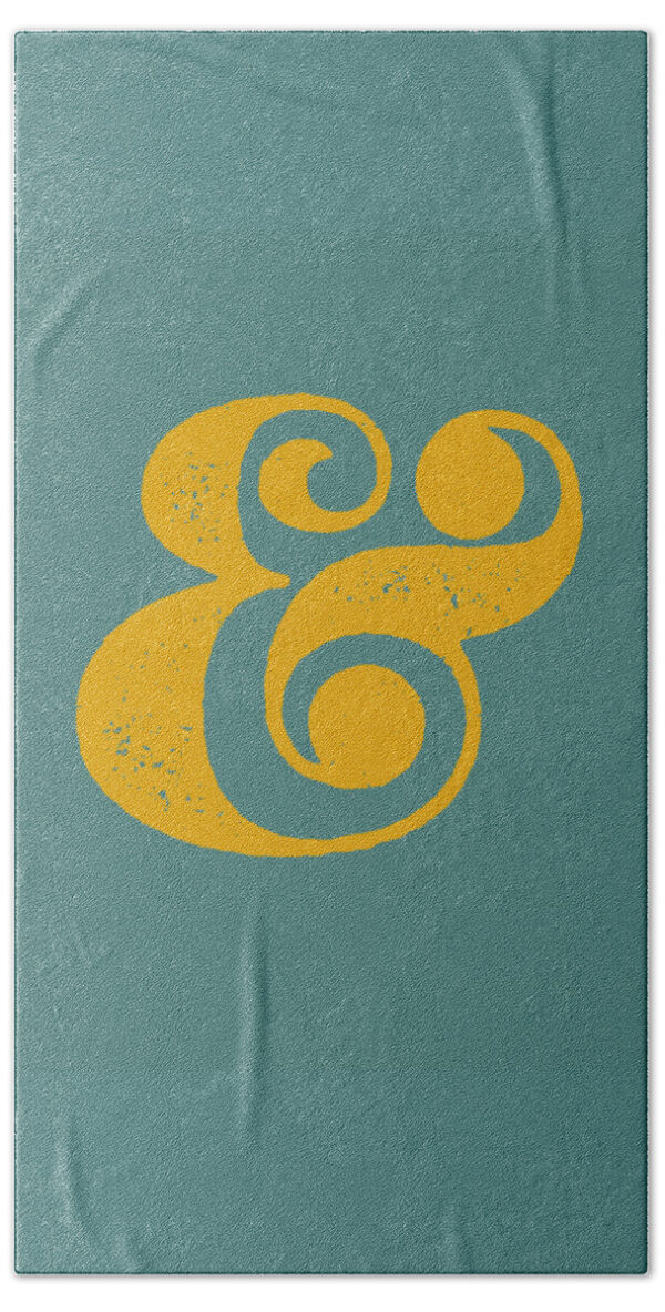 Ampersand Poster Blue and Yellow Beach Towel