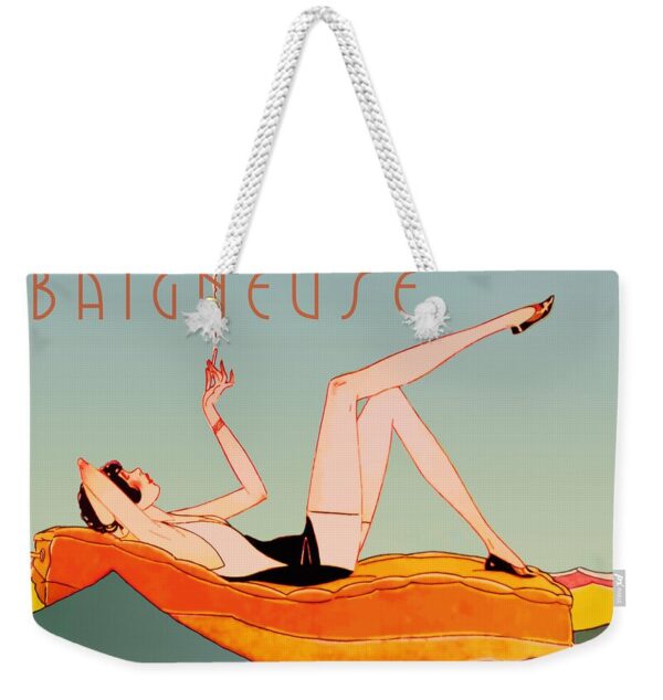 Art Deco Beach Bather Weekender Tote Bag Art Deco Beach Bather Weekender Tote Bag