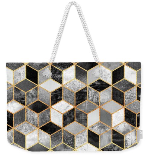 Black and White Cubes Weekender Tote Bag Black and White Cubes Weekender Tote Bag