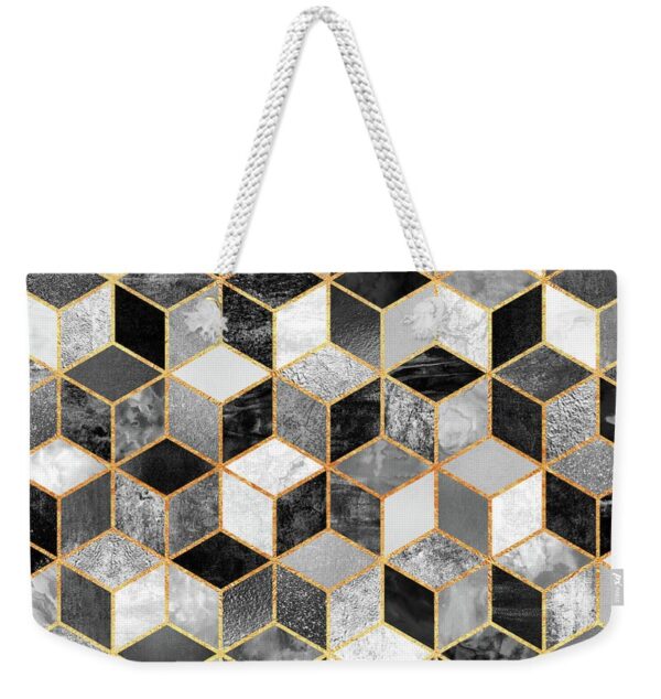 Black and White Cubes Weekender Tote Bag Black and White Cubes Weekender Tote Bag