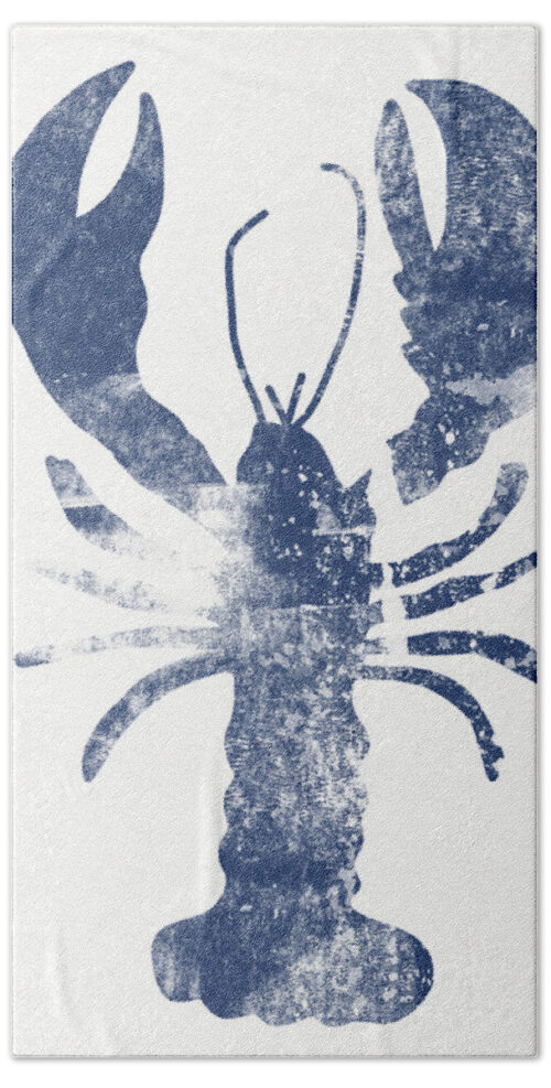 Blue Lobster- Art by Linda Woods Beach Towel Blue Lobster- Art by Linda Woods Beach Towel