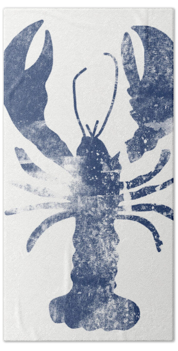 Blue Lobster- Art by Linda Woods Beach Towel