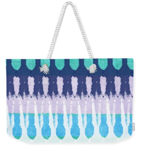 Blue Tie Dye Weekender Tote Bag Blue Tie Dye Weekender Tote Bag