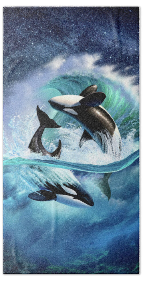 Orca Wave Beach Towel