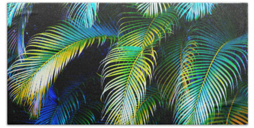 Palm Leaves in Blue Beach Towel