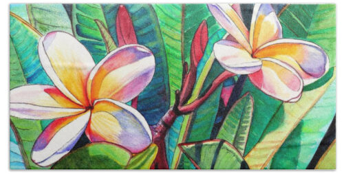 Plumeria Garden Beach Towel