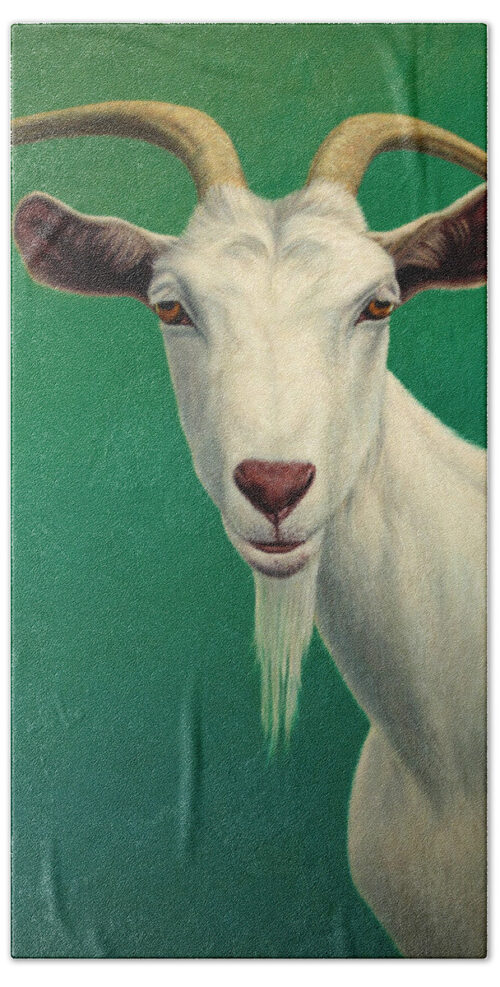 Portrait of a Goat Beach Towel