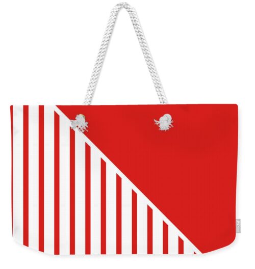 Red and White Triangles Weekender Tote Bag Red and White Triangles Weekender Tote Bag