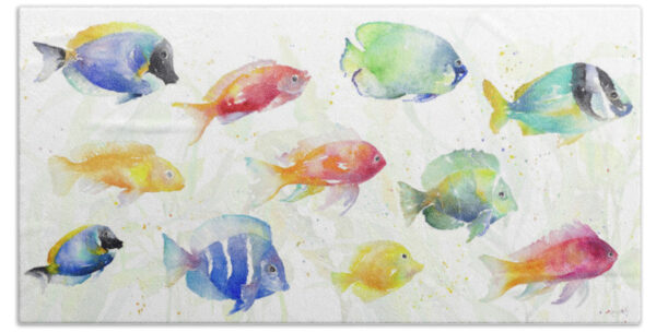 School Of Tropical Fish Beach Towel