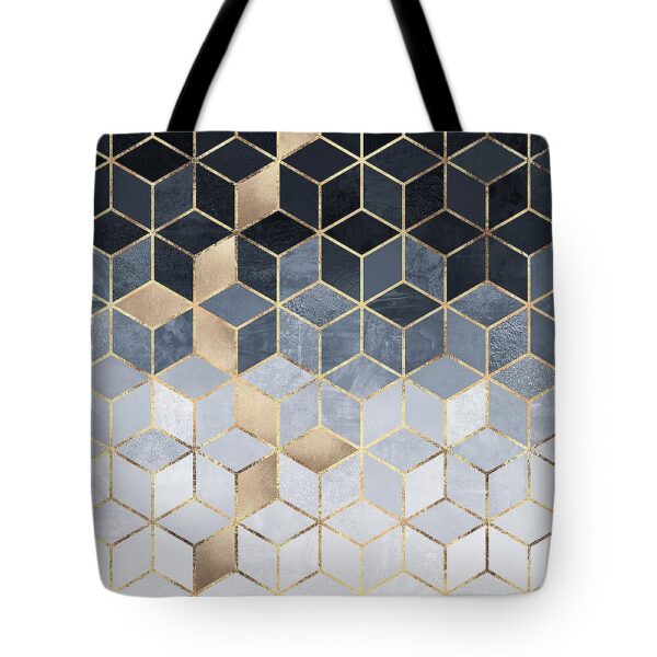Soft Blue Gradient Cubes Tote Bag Soft Blue Gradient Cubes Tote Bag