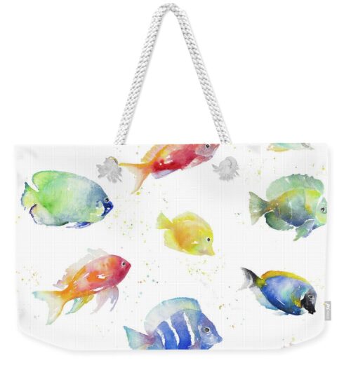 Tropical Fish Round Weekender Tote Bag Tropical Fish Round Weekender Tote Bag