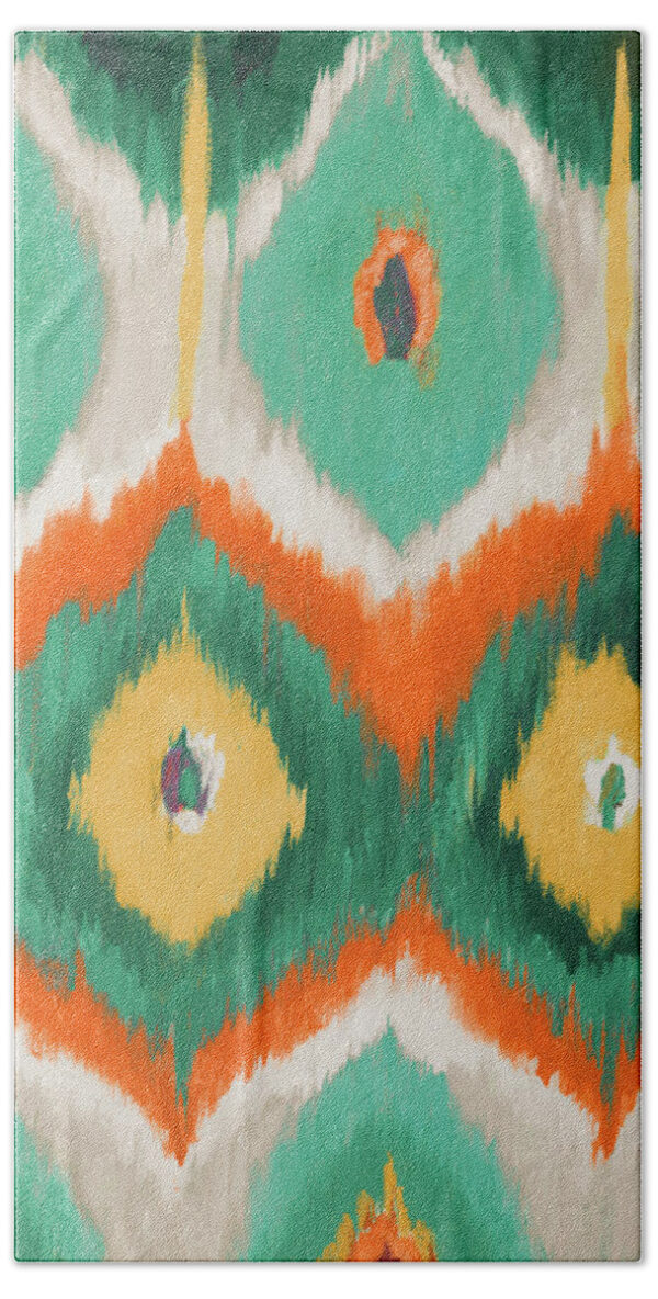 Tropical Ikat II Beach Towel