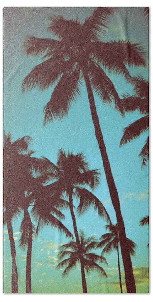 Vintage Tropical Palms Beach Towel