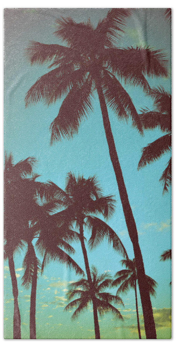 Vintage Tropical Palms Beach Towel