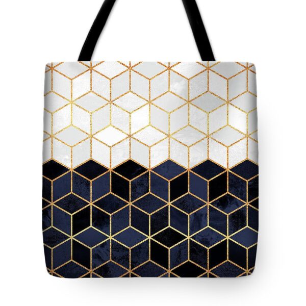 White and navy cubes Tote Bag White and navy cubes Tote Bag