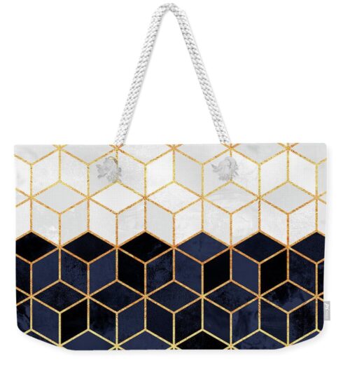 White and navy cubes Weekender Tote Bag White and navy cubes Weekender Tote Bag