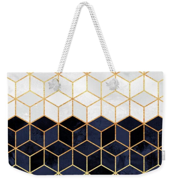White and navy cubes Weekender Tote Bag