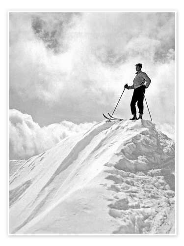 A Skier on Top of a Mountain, 1930s