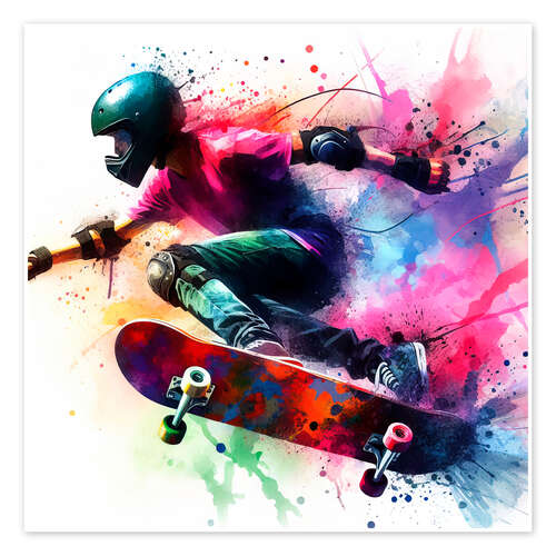 Skater in watercolour