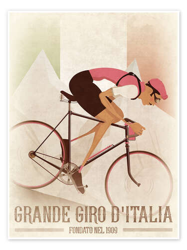 Vintage Giro Style Downhill Cyclist